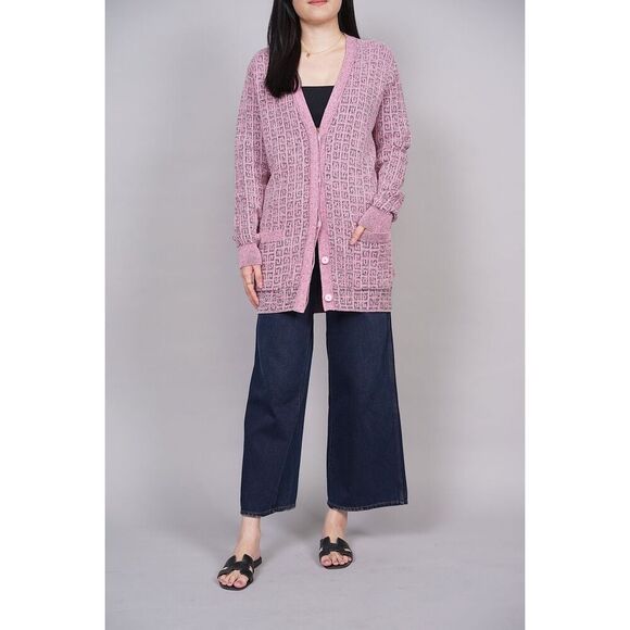 Givenchy 4G Jacquard Motif Logo Intarsia Cardigan - Picture 4 of 6